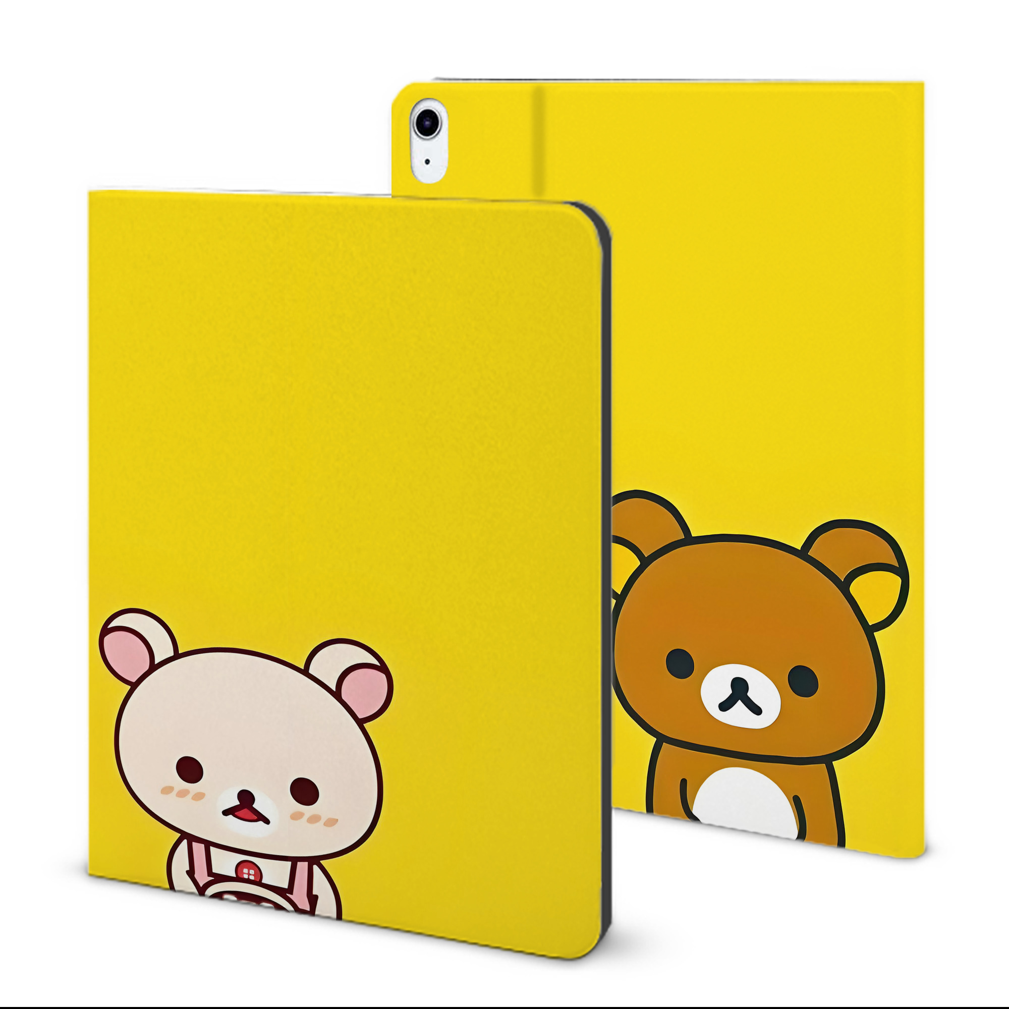 （画像用） リラックマ リラックマ キイロイトリ Rilakkuma Korilakkuma Kiiroitori IPad ケース ブック型 PUレザー TPU 耐衝撃 軽量 薄型 ペン収納なし 全面保護 IPad 各モデル対応